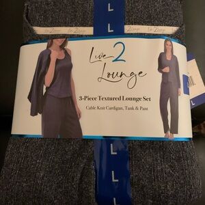New Live2Lounge Women's 3 Piece Textured Cable Knit Lounge Set Size L